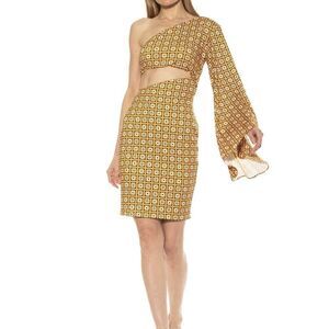 NWT Alexia Admor Reese One Shoulder Cut out Dress Sz L